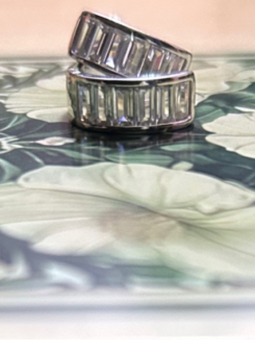 New 925 Sterling Silver Chunky Huggies with CZ Baguette Stones